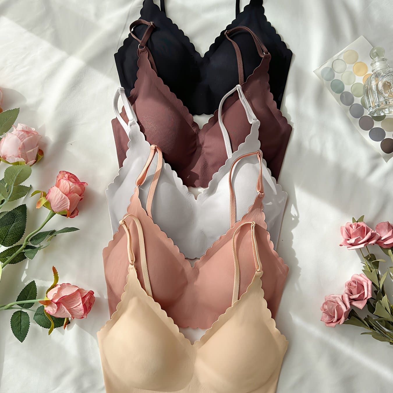 TEMU 5pcs Seamless Adhesive Women's Underwear Bras
