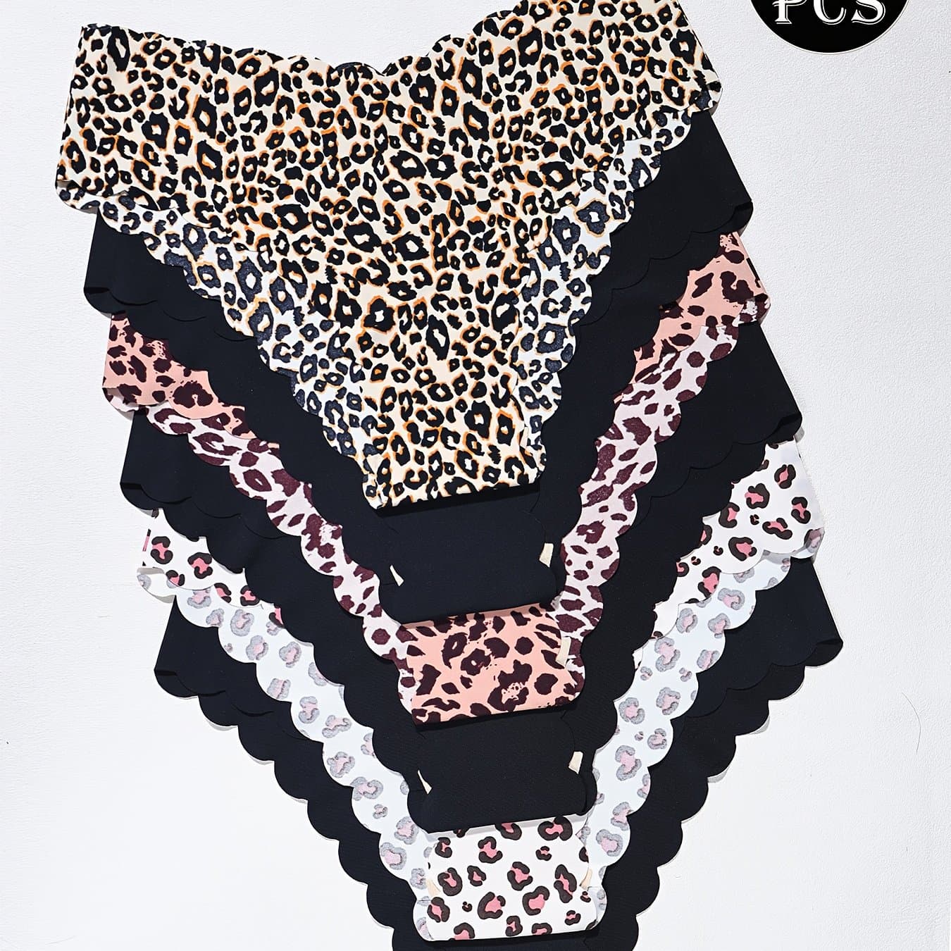 TEMU 6-pack Seamless Women's Panties - Ice- Feel (nylon/), Breathable, Multiple Animal Prints & Black - Fashion For Yoga & Gym
