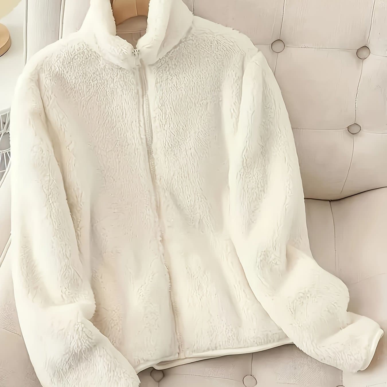 TEMU +2025 Autumn/winter Solid -up Regular Fit Jacket, Women's Elegant Coat