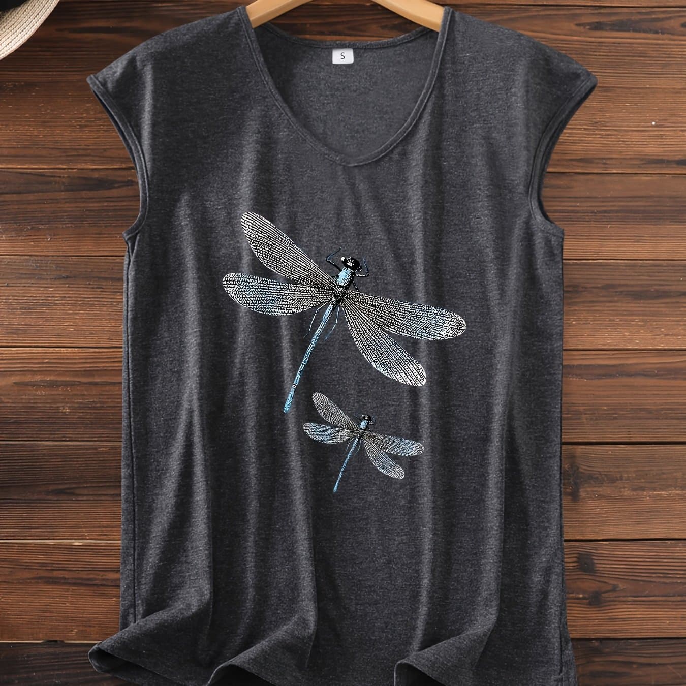 TEMU Plus Size Letter Print T-shirt, Short Sleeve V-neck Casual Top For Summer And Spring, Women's Plus Size Clothing