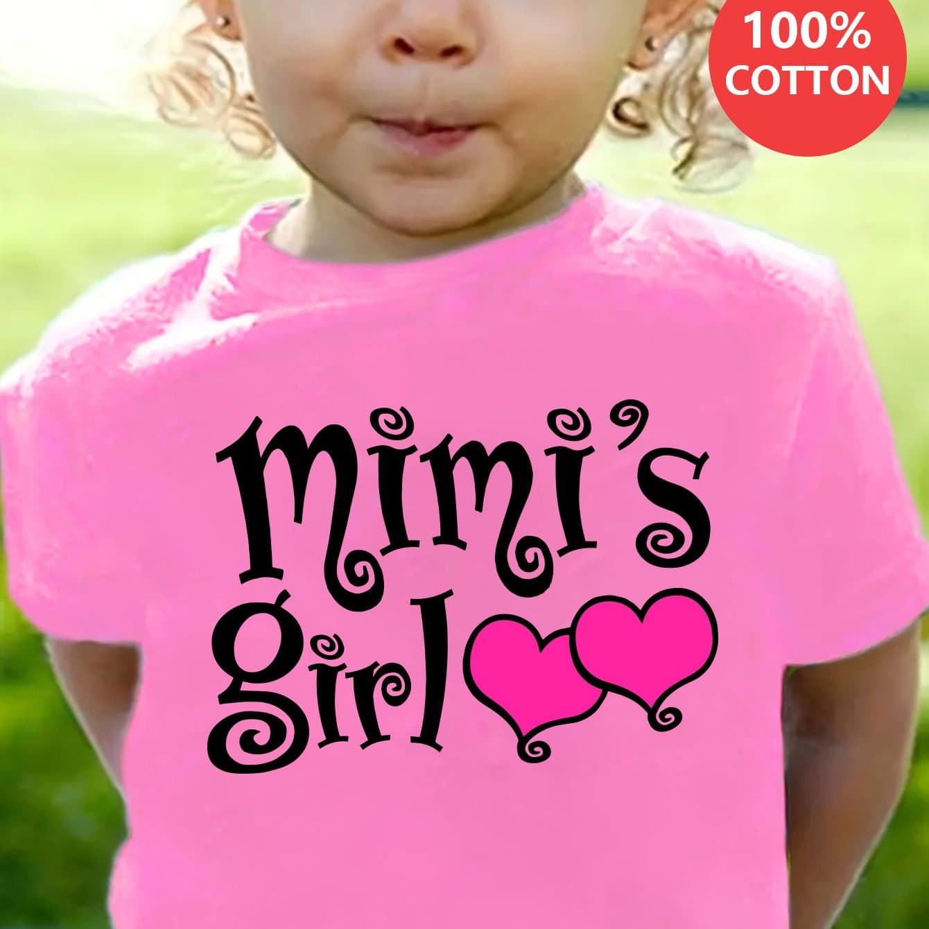 TEMU Girls "mimi's Girl"print 100% Cotton Girl T-shirt