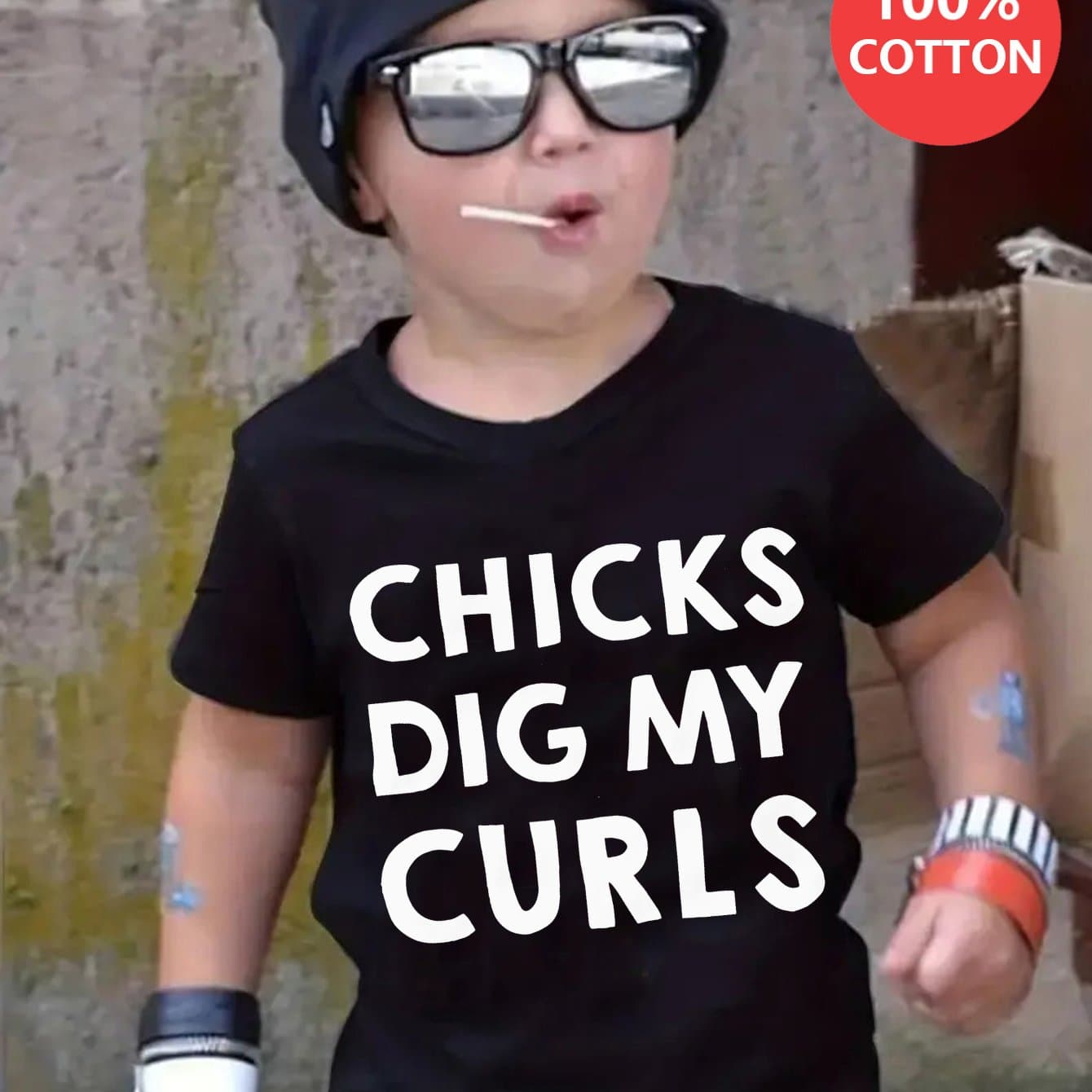 TEMU Boys' T-shirts Chicks Dig Print 100% Cotton Short Sleeve T-shirt