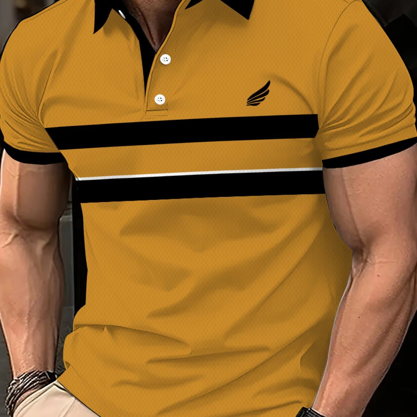TEMU Men's Summer Fashion Shirt, Casual Short Sleeve, With 3d , 100%, Slight Stretch Knit Fabric, Regular Fit, Lapel And Button Details, All- Design