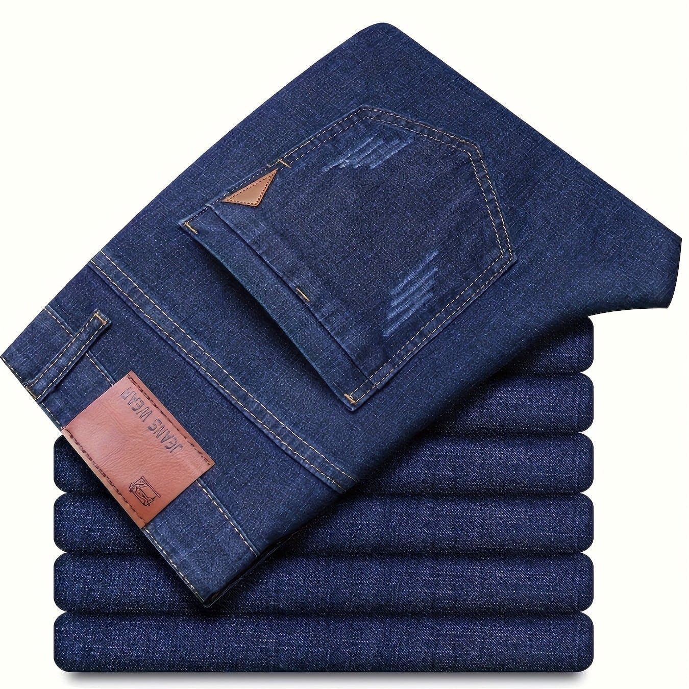 TEMU Men's Semi Formal Jeans, Fashionable Straight Leg Jeans, Suitable For Business Occasions, Men's Casual Stretch Jeans, Suitable For All Of Business, Daily Casual Wear, Essential For Travel