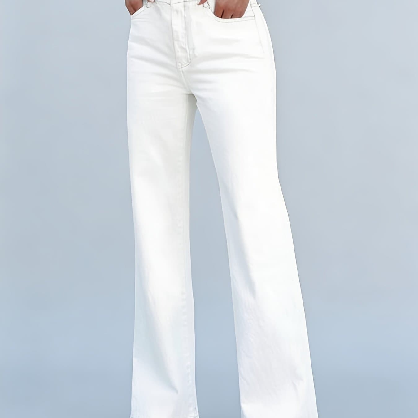 TEMU Women's High Waist Straight Leg Jeans, Non See Through Soft Comfortable Fabric, Slim Fit Casual Daily Wear Pants, All Versatile Fashion Trousers