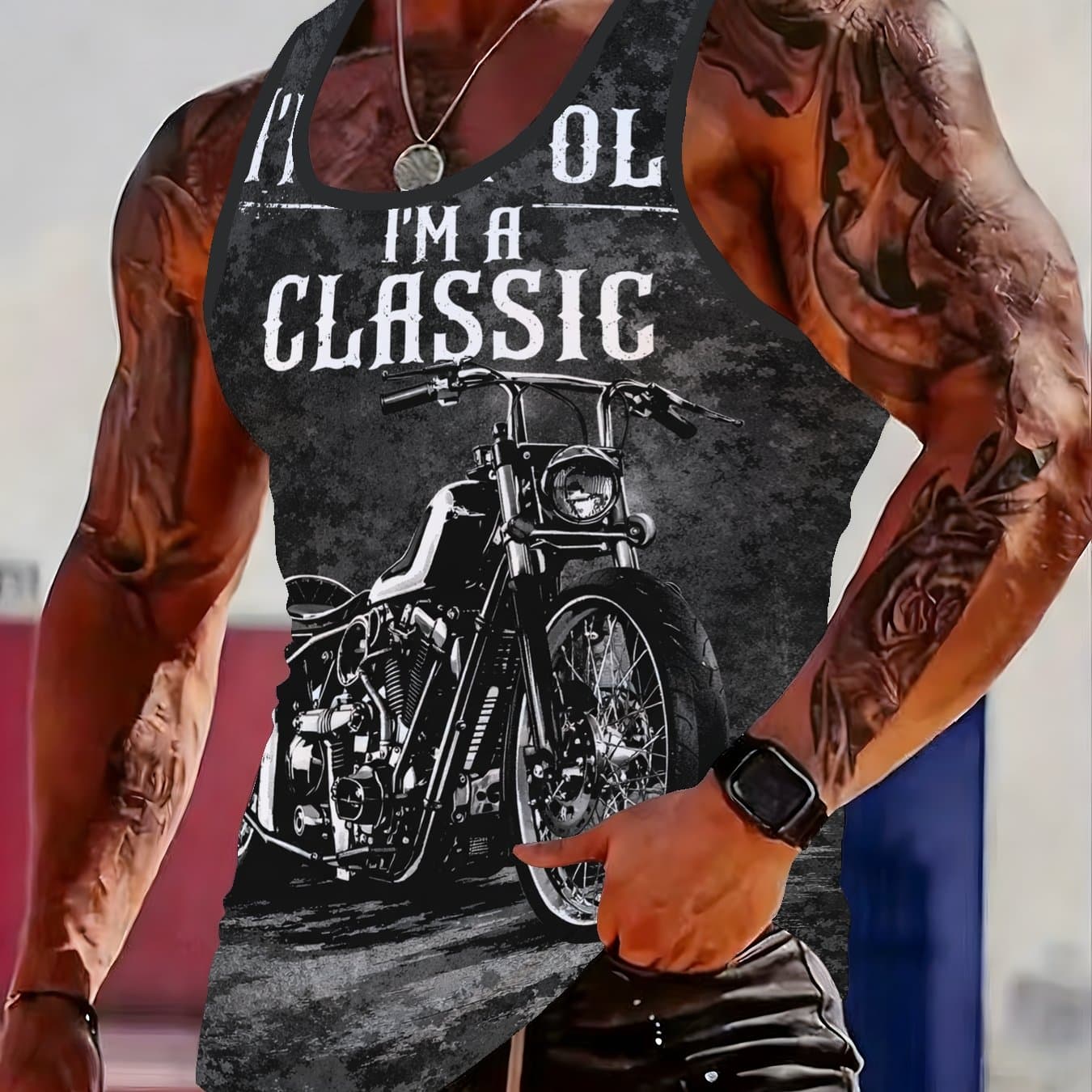 TEMU Men's Loose- Tank Top, Summer Fitness Sleeveless T-shirt, Printed Vest