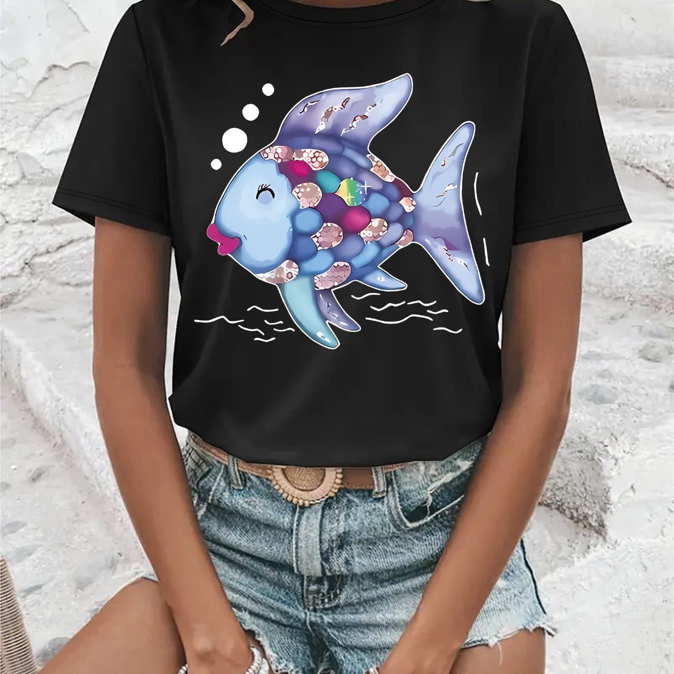TEMU Graphic Print T-shirt, Short Sleeve Crew Neck Casual Top For Summer & Spring, Women's Clothing thumbnail 2