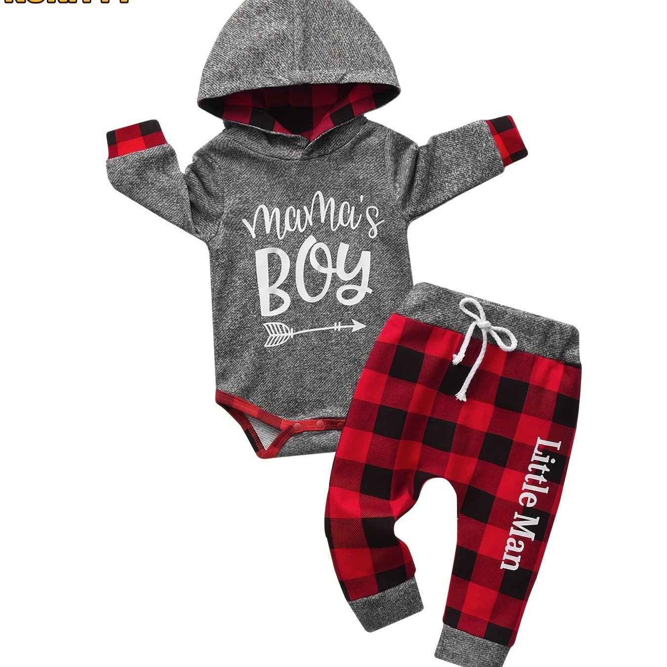 TEMU Kukitty Baby Boy Clothes '' Letter Printed Hoodie Sweatshirt Tops And Pants, 2pcs Fall Winter Outfit Set, For Outdoor