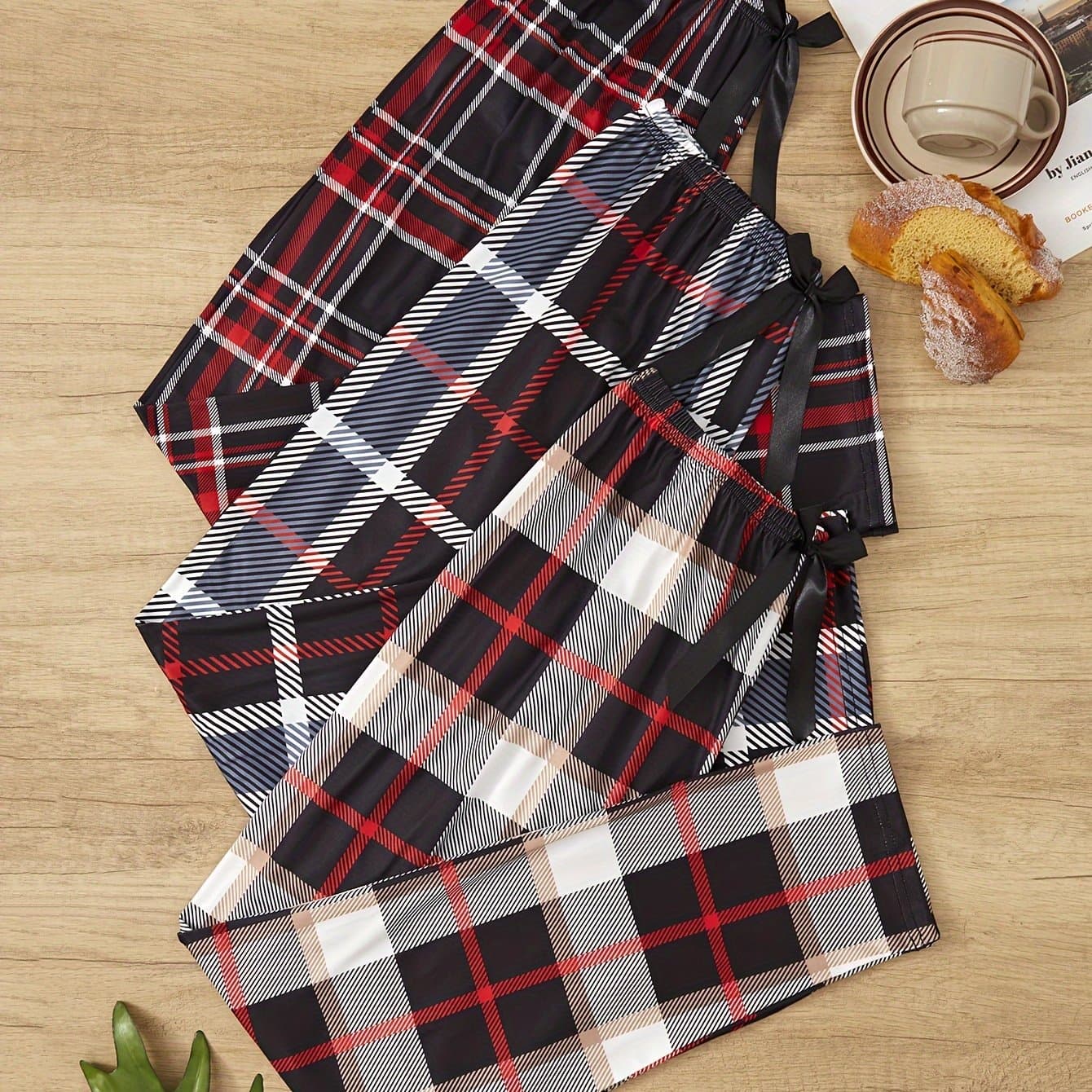TEMU 3 Sets Of Checkered Print Bow