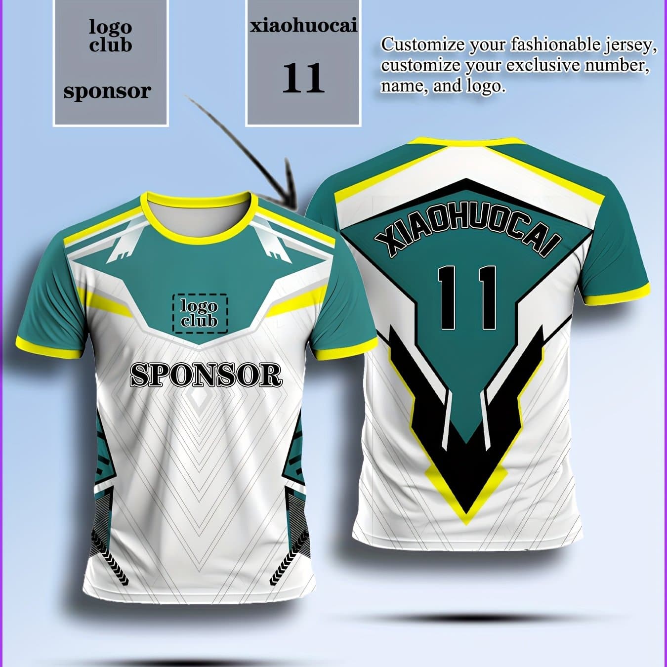 TEMU Men's - Can Print Name And Number, Breathable Sports Shirt Suitable For Matches/training, Moisture-wicking Fabric, Slim Fit, , Durable Sportswear, Customizable Style