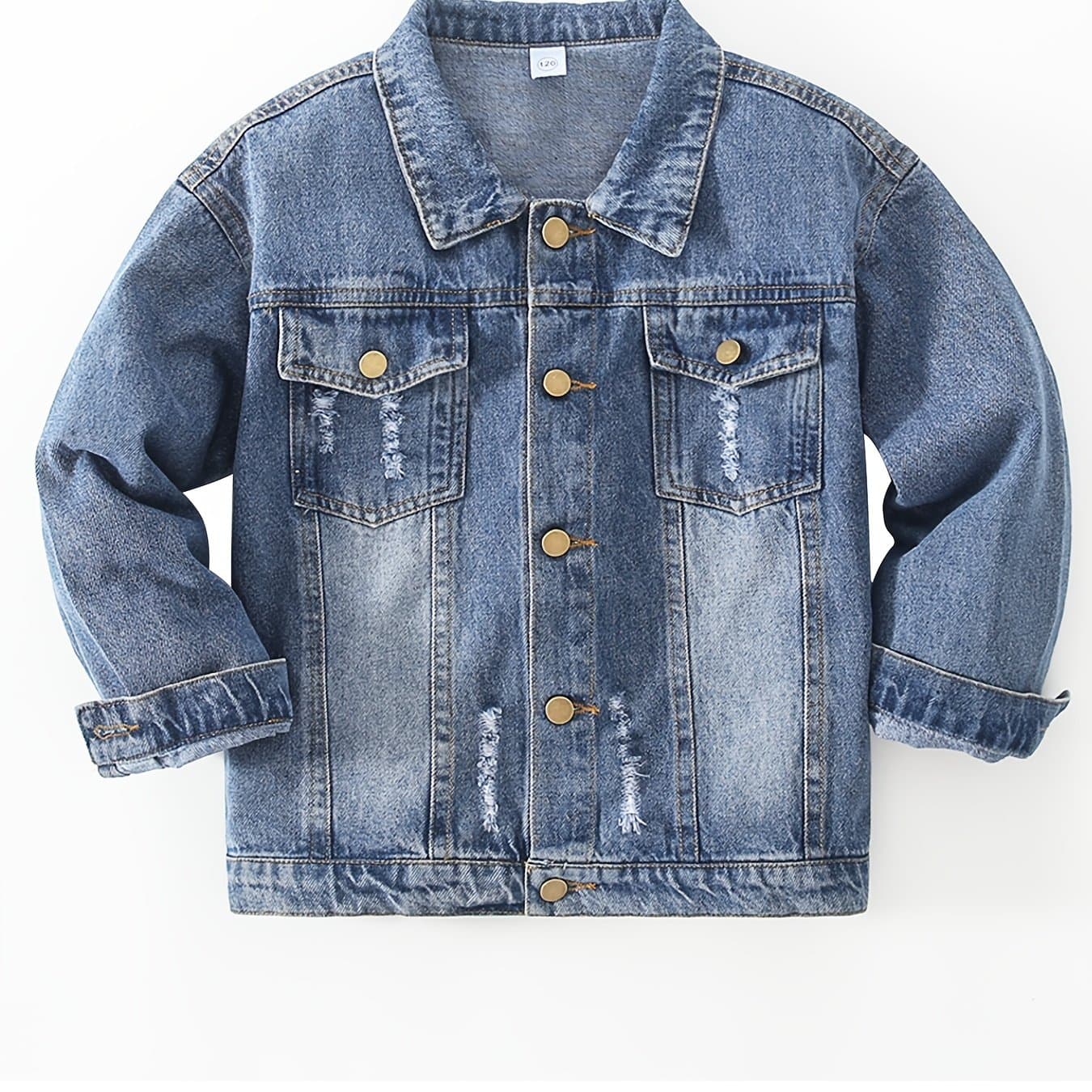TEMU 2024 Girls Boys Basic Jean Jacket Classic Tops Children Casual Outerwear Teen -14 Years