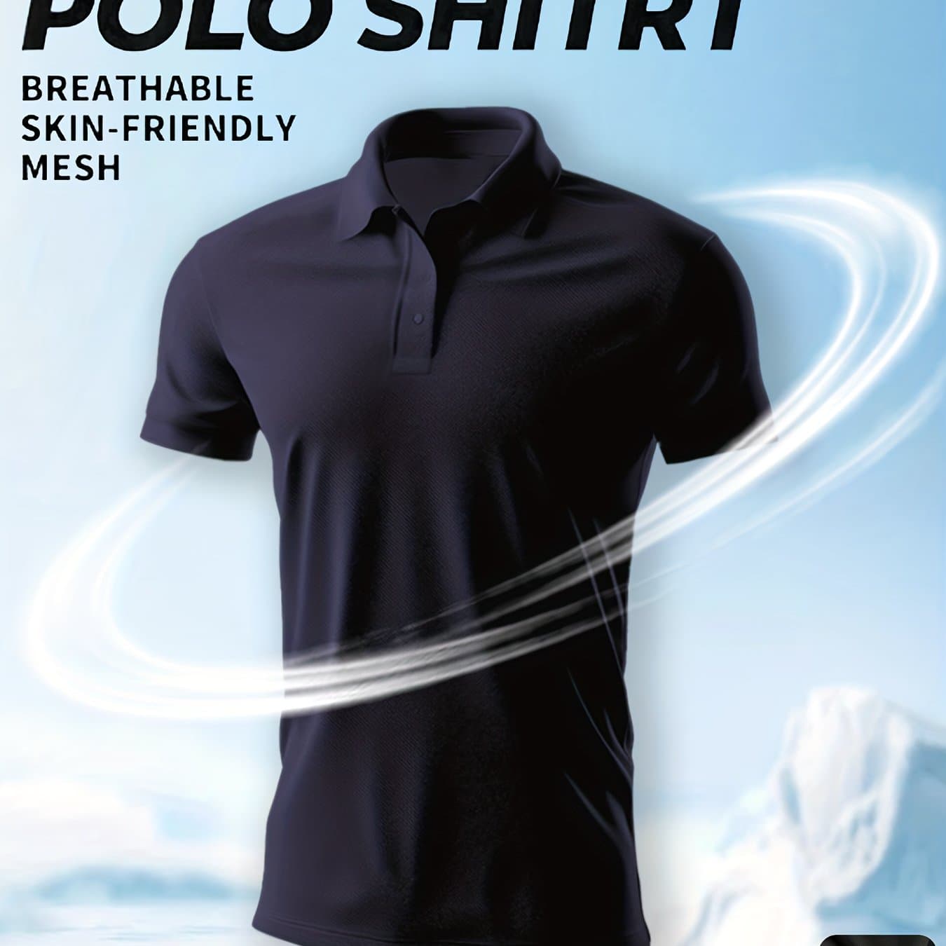 TEMU Men's Shirt, High-end Lapel Sports Short-sleeved T-shirt, Suitable For Business Casual, Sports And Fitness , 100% Polyester Material That Does Not Wrinkle And Is Stretchable