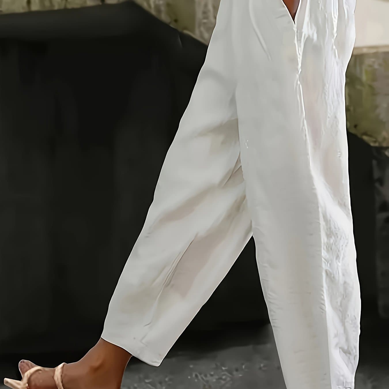 TEMU Fashionable Women's Casual Ankle Pants