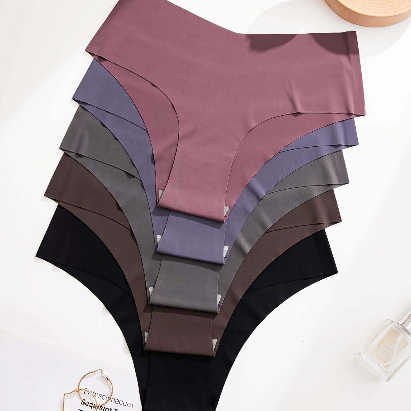 TEMU Seamless Mid-rise Bikini Panties 5-pack Hipster