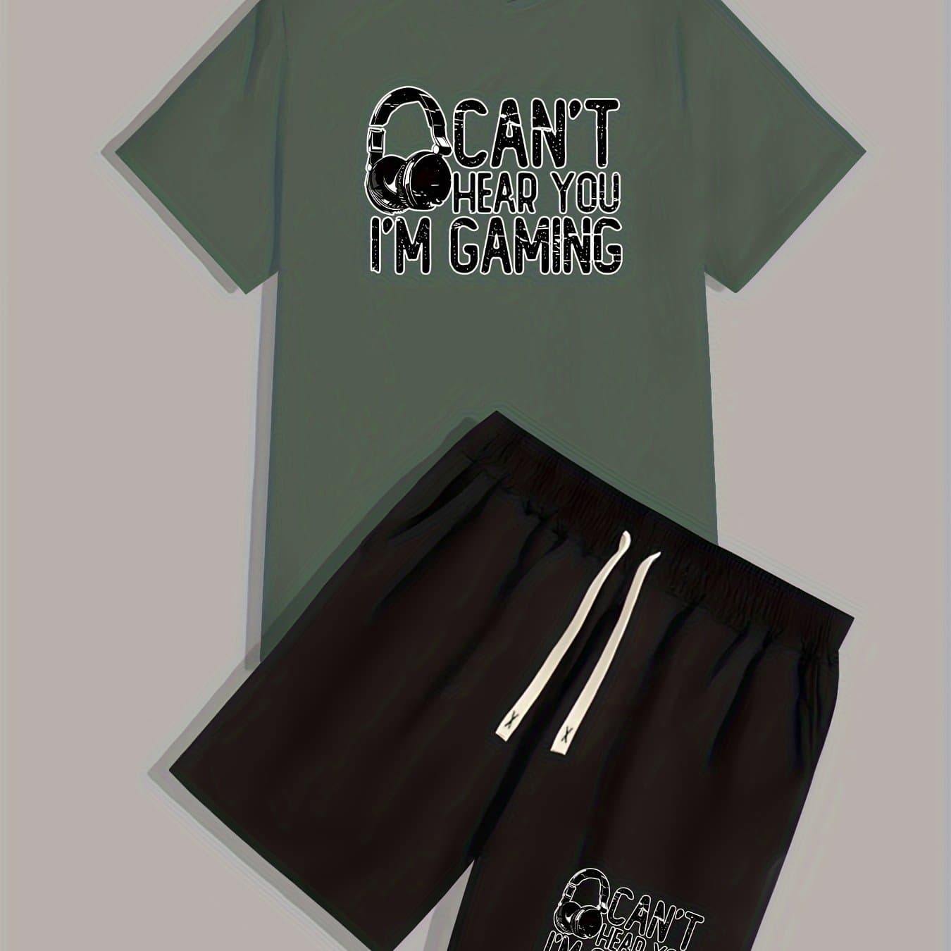 TEMU Men's Summer Casual Two-piece Set, Leisure Sportswear Outfit