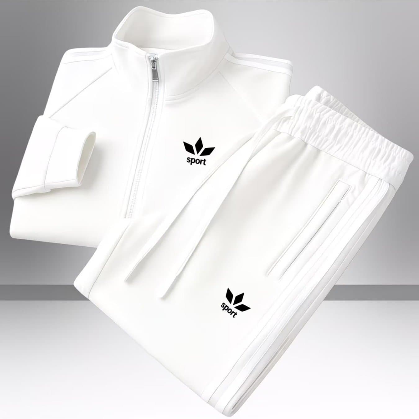 TEMU Zip Up Tracksuit Set Men's Style Trendy Sporty With Pattern Men's Wear For Adults Men Sportswear Casual Wear