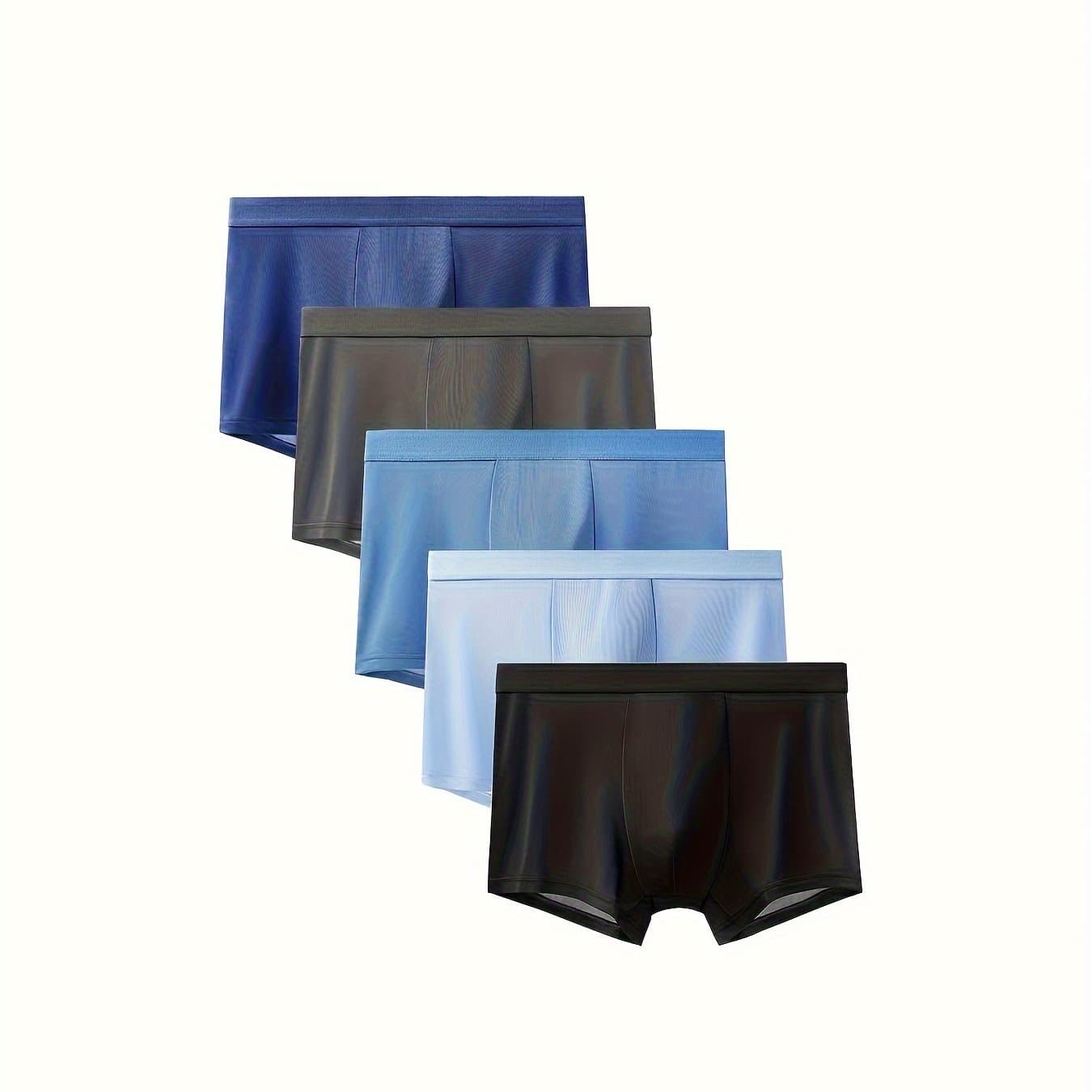 TEMU 5pcs Set Of Men's Briefs Solid Color Men's Underwear Briefs