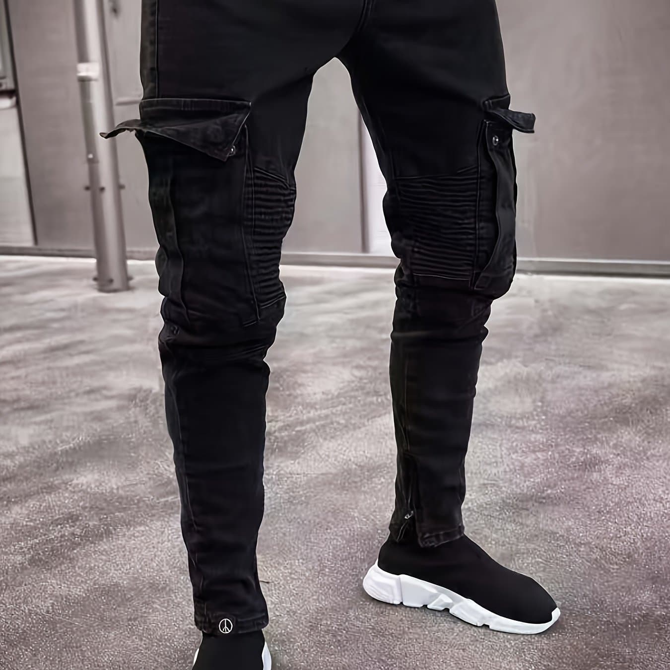 TEMU Men's Slim Fit Skinny Stretch Denim Tapered Jeans