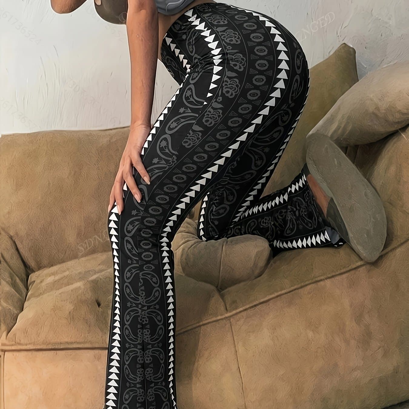 TEMU New Stylish And Elegant Printed Women's Long Pants