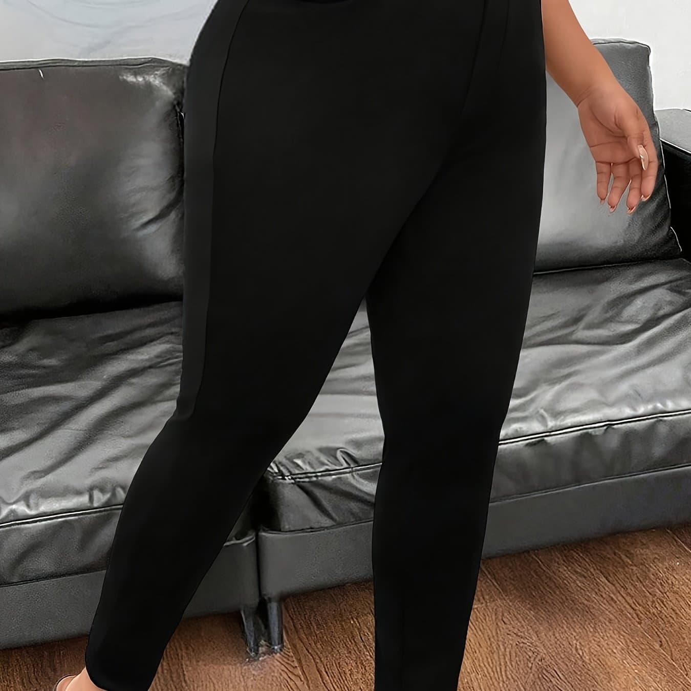 TEMU Plus Size - Plus Size - Style New High-waist Straight Casual Pants Stretch Women's Trousers