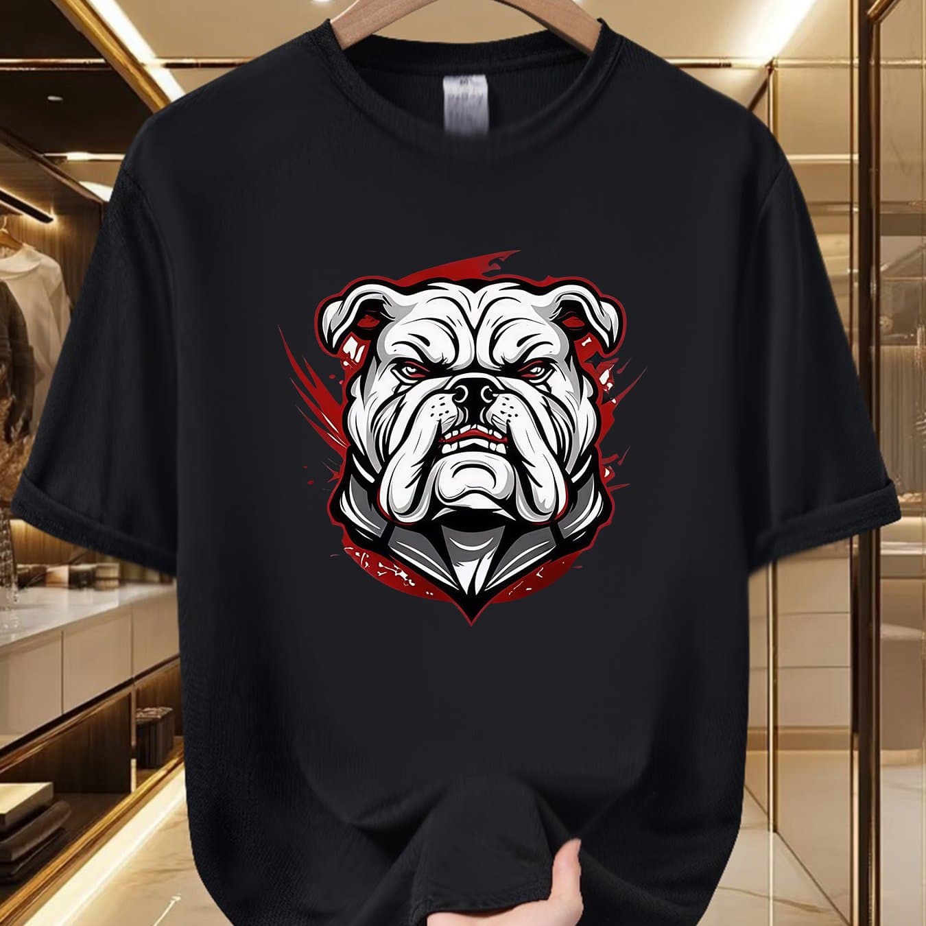 TEMU Men's Bulldog Graphic T-shirt - Bulldog Print Streetwear Crew Neck Short Sleeve Shirt | Soft Breathable 100% Polyester | Summer Casual Lover Tee Suitable For Casual Attire &