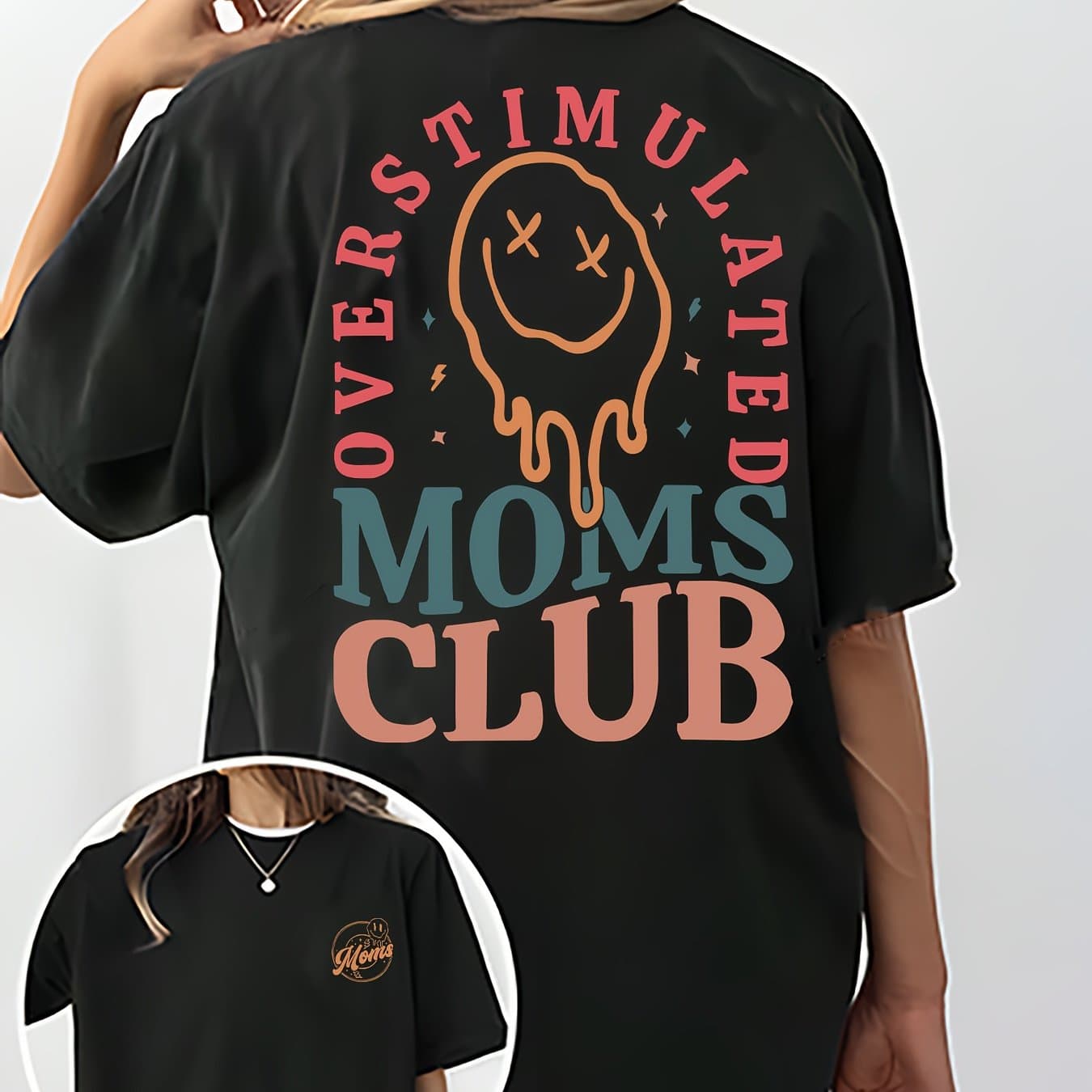 TEMU Letter Print T-shirt, Short Sleeve Crew Neck Casual Top For Summer & Spring, Women's Clothing