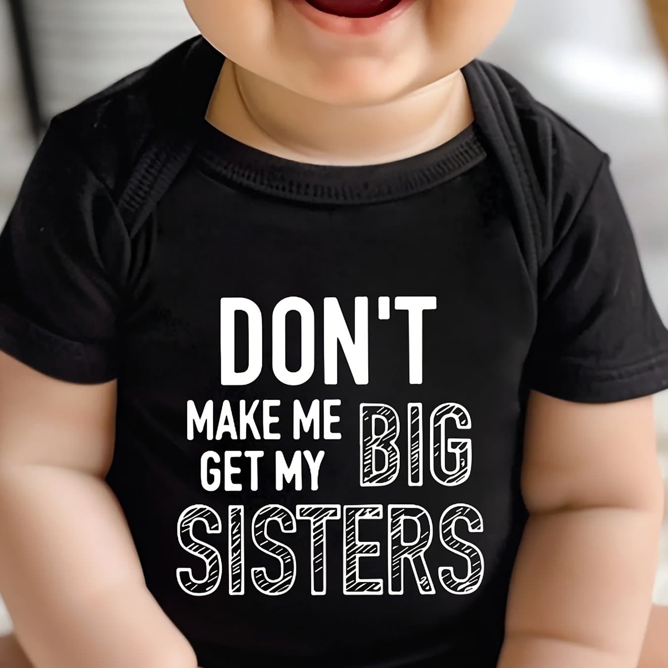 TEMU 100% Baby Jumpsuit, Don' . Letter Printed Casual Versatile Round Neck Jumpsuit, For Outdoor