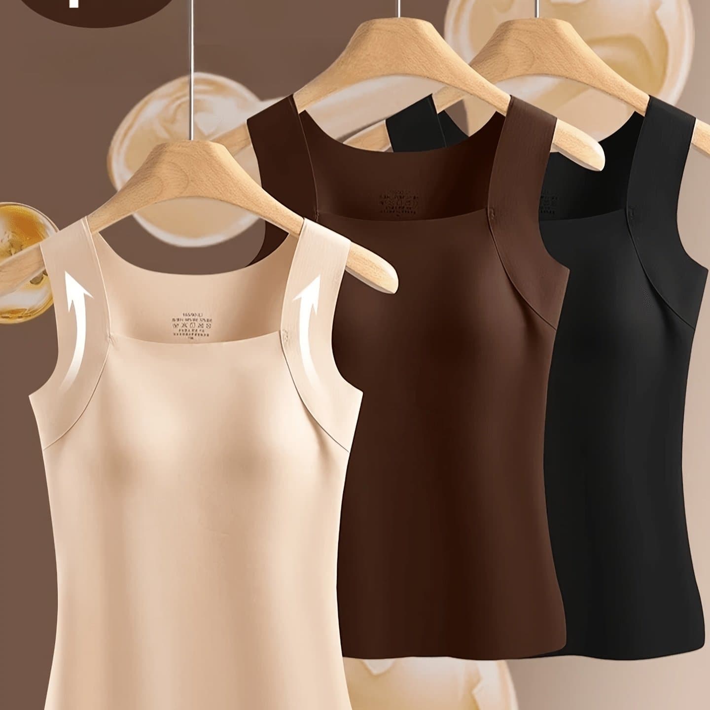 TEMU Set Of 3 Women' Tank Tops With Built-in Bra Pads - Soft And Comfortable To The Touch, Padded Tank Tops, Wire-free Bras, , Suitable For Layering And As Sleepwear/loungewear Women's Summer Tank Top