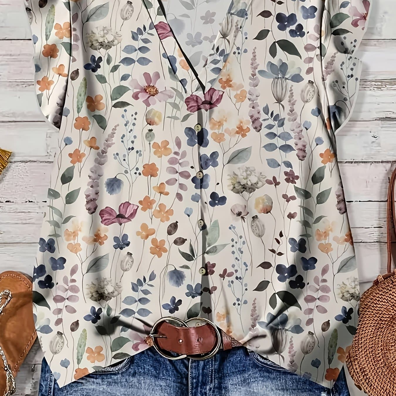 TEMU Women's Casual Elegant Sleeve Loose Shirt