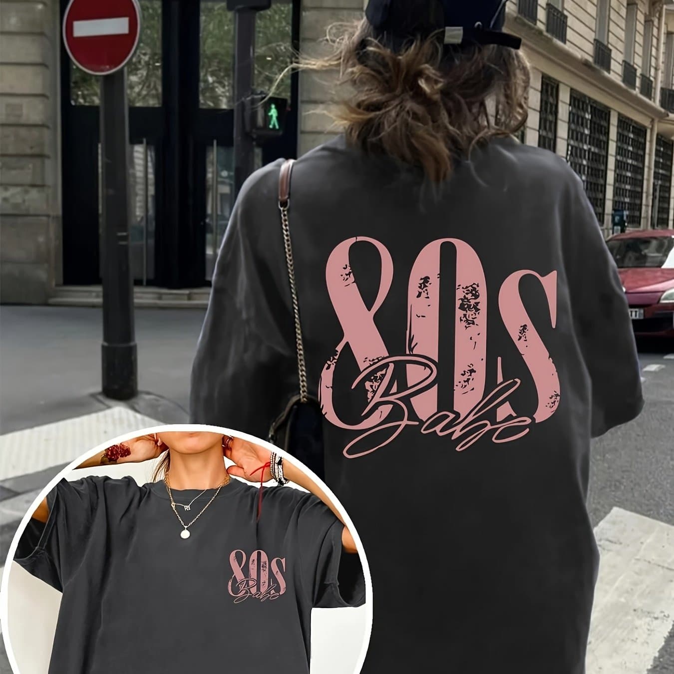 TEMU Plus Size Graphic Print T-shirt, Short Sleeve Crew Neck Casual Top For Summer And Spring, Women's Plus Size Clothing