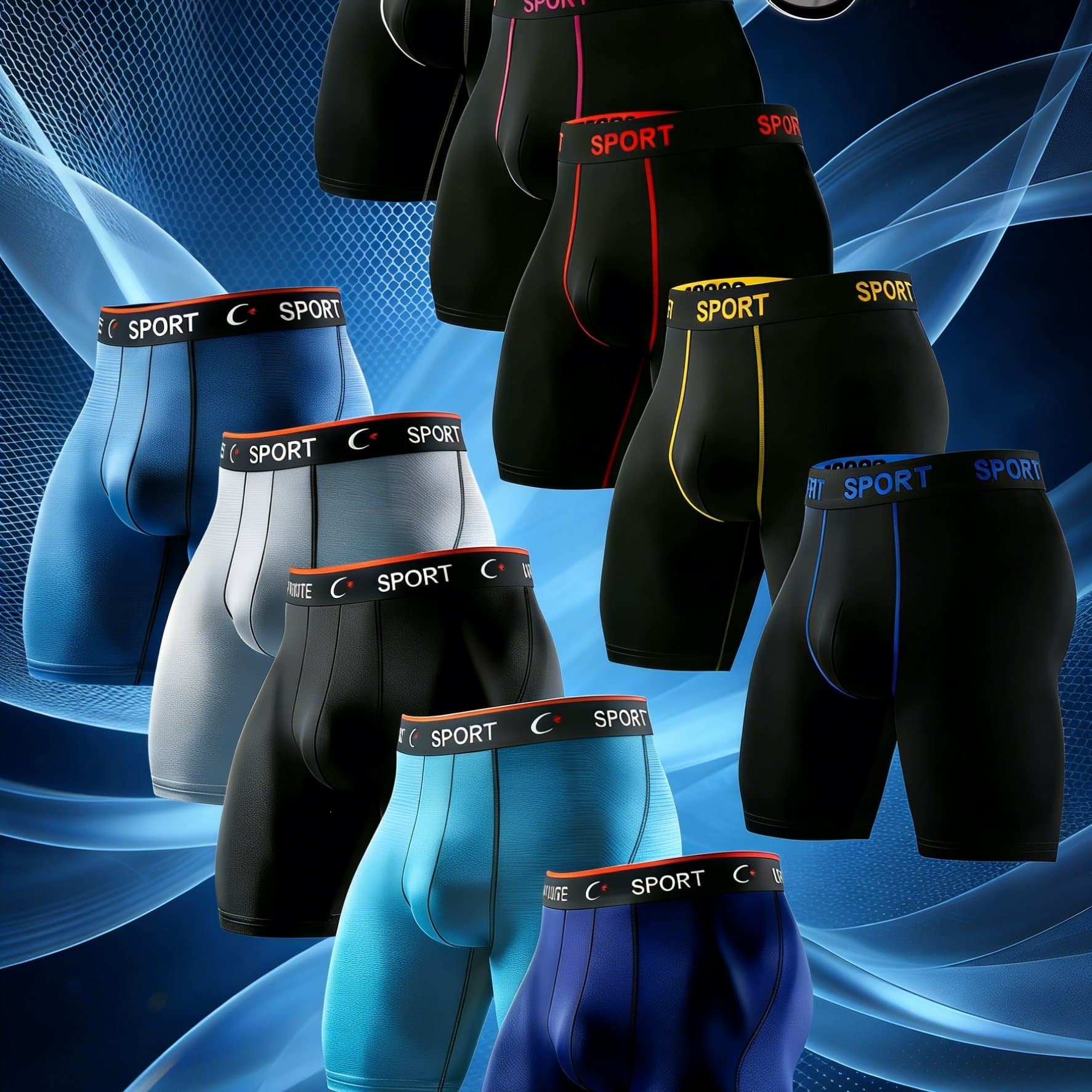 TEMU 5 Pairs Of Random Men's Underwear, Breathable, Comfortable, Quick-drying, Sweat-absorbing, High-, Anti-chafing Shorts