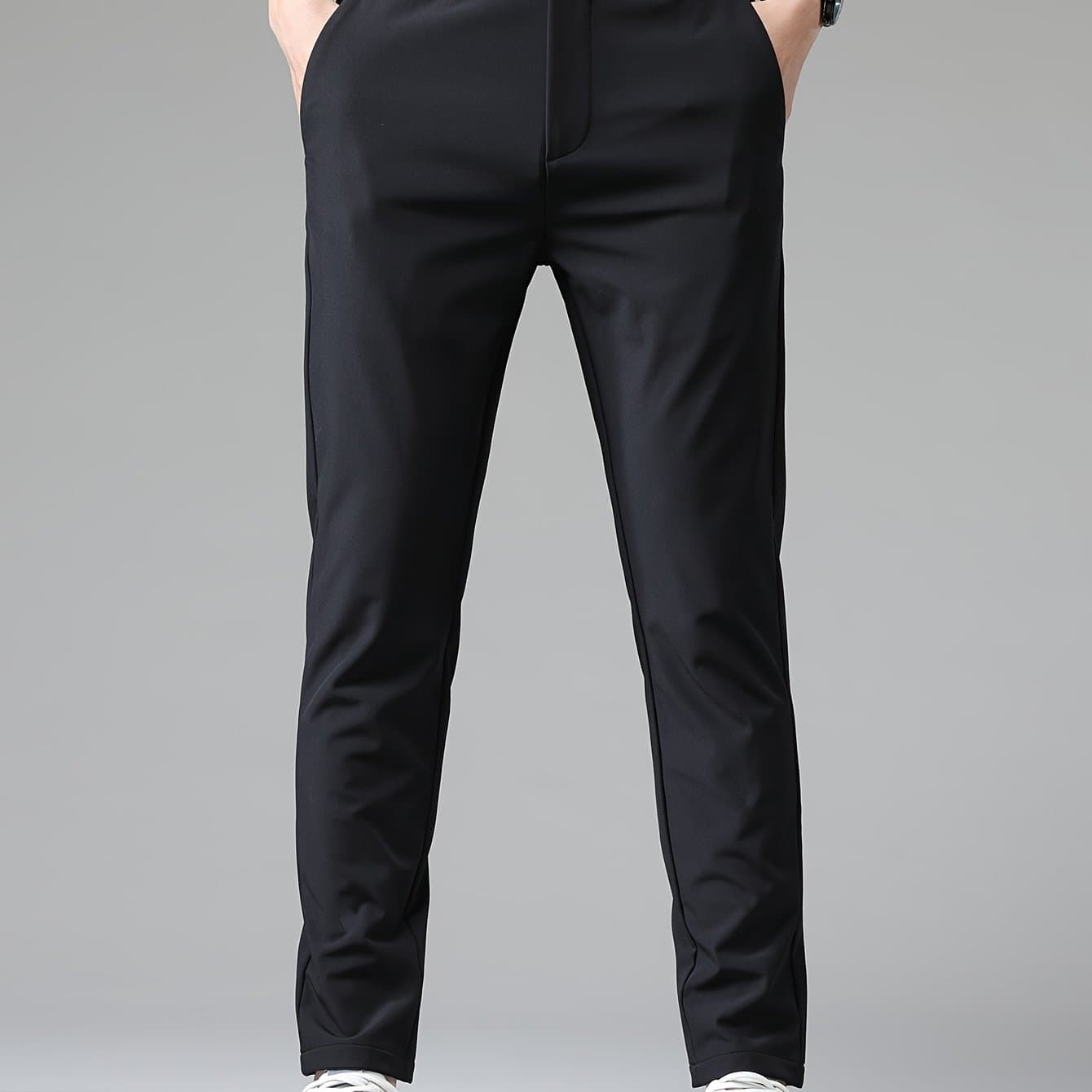 TEMU 2024 Light Business Slim Fit Stretch Casual Trousers Leg Pants Caramel