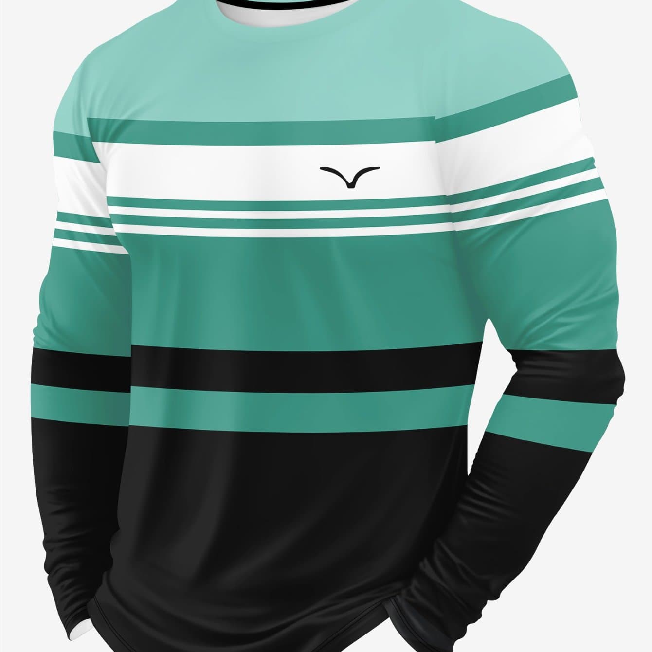 TEMU Men's Printed Long Sleeve T-shirt, Breathable And Comfortable, Suitable For Casual And Sports Wear, Plus Size