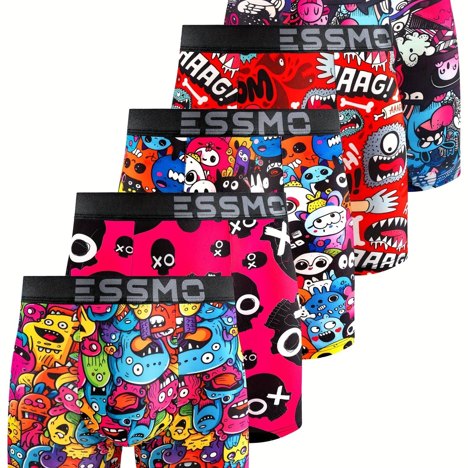 TEMU 5pcs Of Men's Long Boxer Briefs