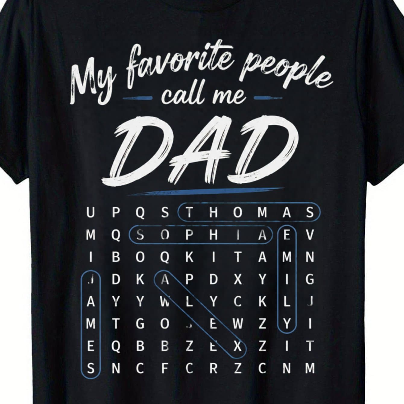 TEMU Personalized Father's Day T-shirt Custom Family Names For Dad Graphic Tee Unisex Casual Short Sleeve Gift For Dad Husband Grandpa