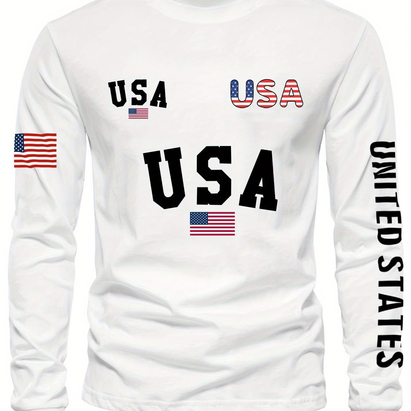 TEMU Print-men's Crewneck Long Sleeve T-shirt - Bright Graphic Print Design Comfortable Fabric Is Not Easy To Fashion Casual Classic Everything