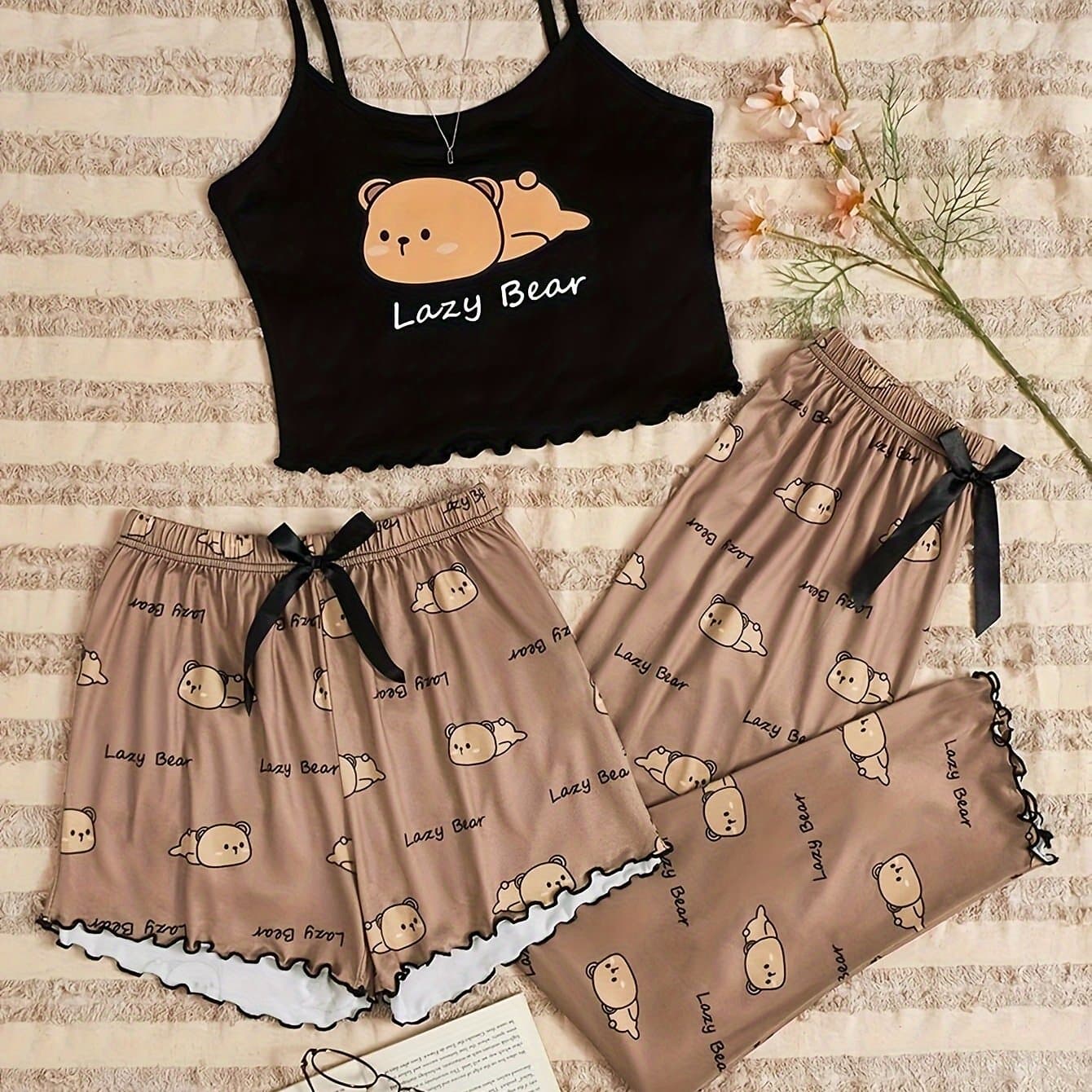 TEMU Camisole Bear 3pcs Set