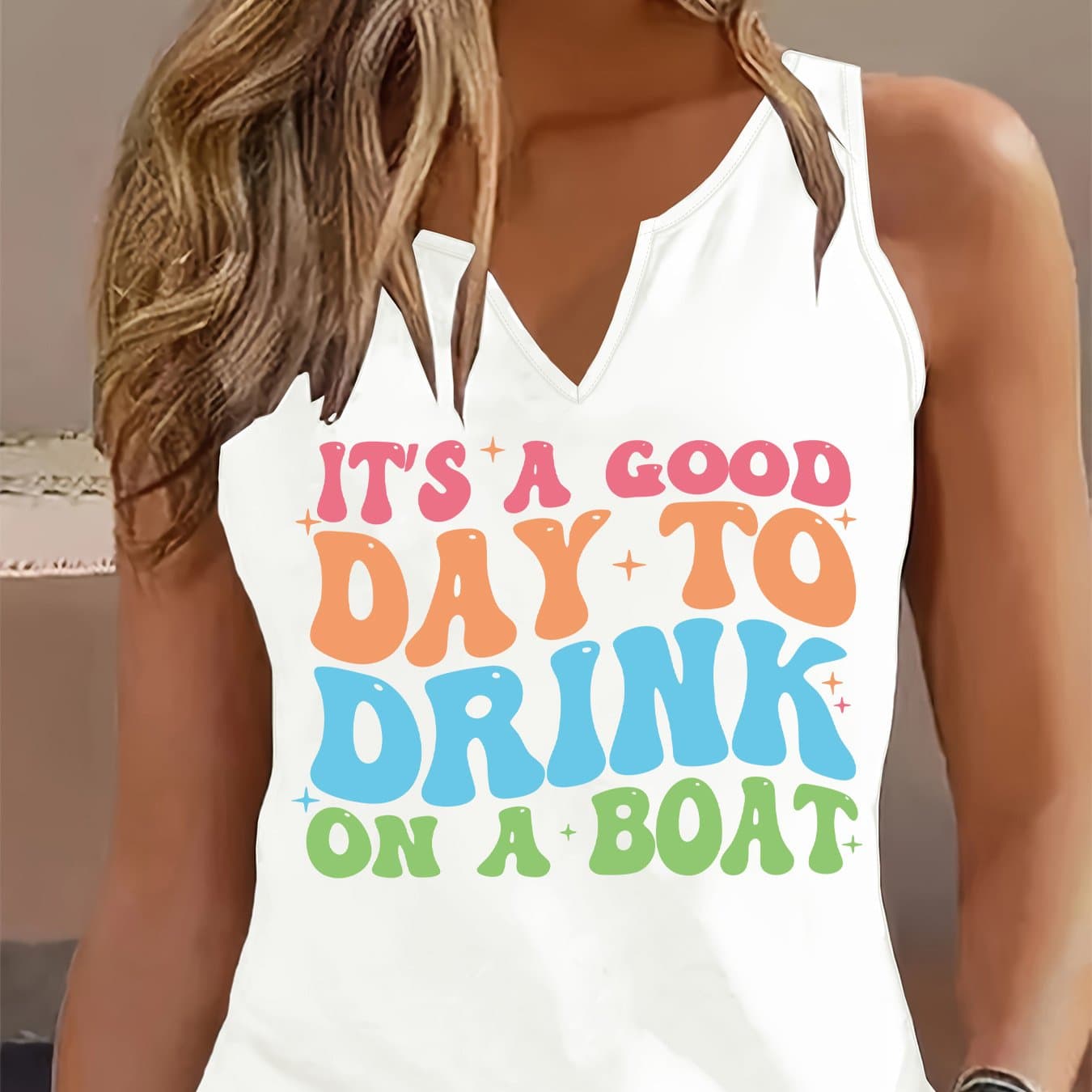 TEMU Graphic Print Tank Top, Sleeveless Casual Top For Summer And Spring, Women's Clothing thumbnail 2
