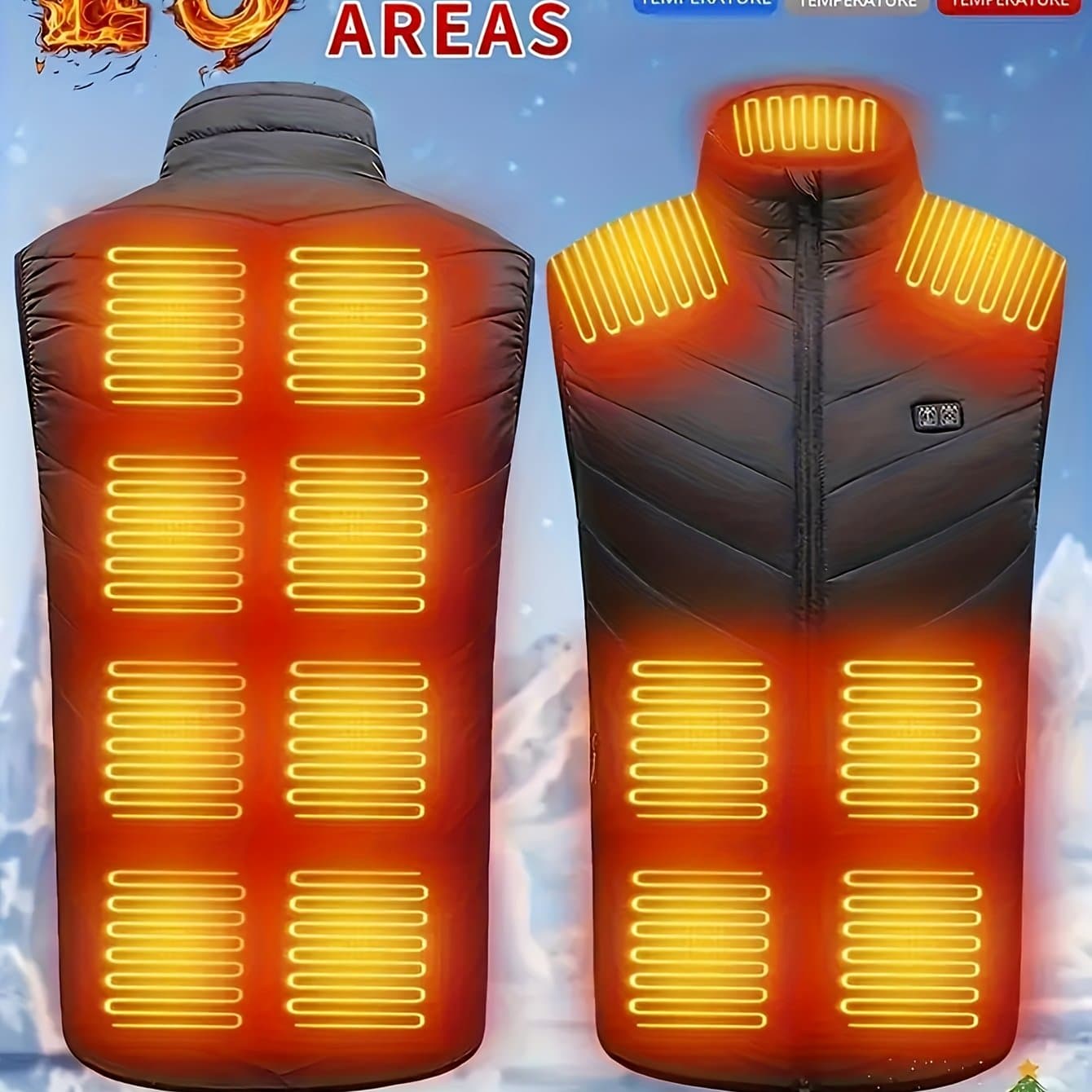 TEMU Heated Vest With 15 Heating Zones Dual-control Separate Heat Control For Front And Back Gifts Idea Gift For Men Outdoor Vest Warm Heating Clothing Usb Charge 3 Heating Mode (battery Not Included)