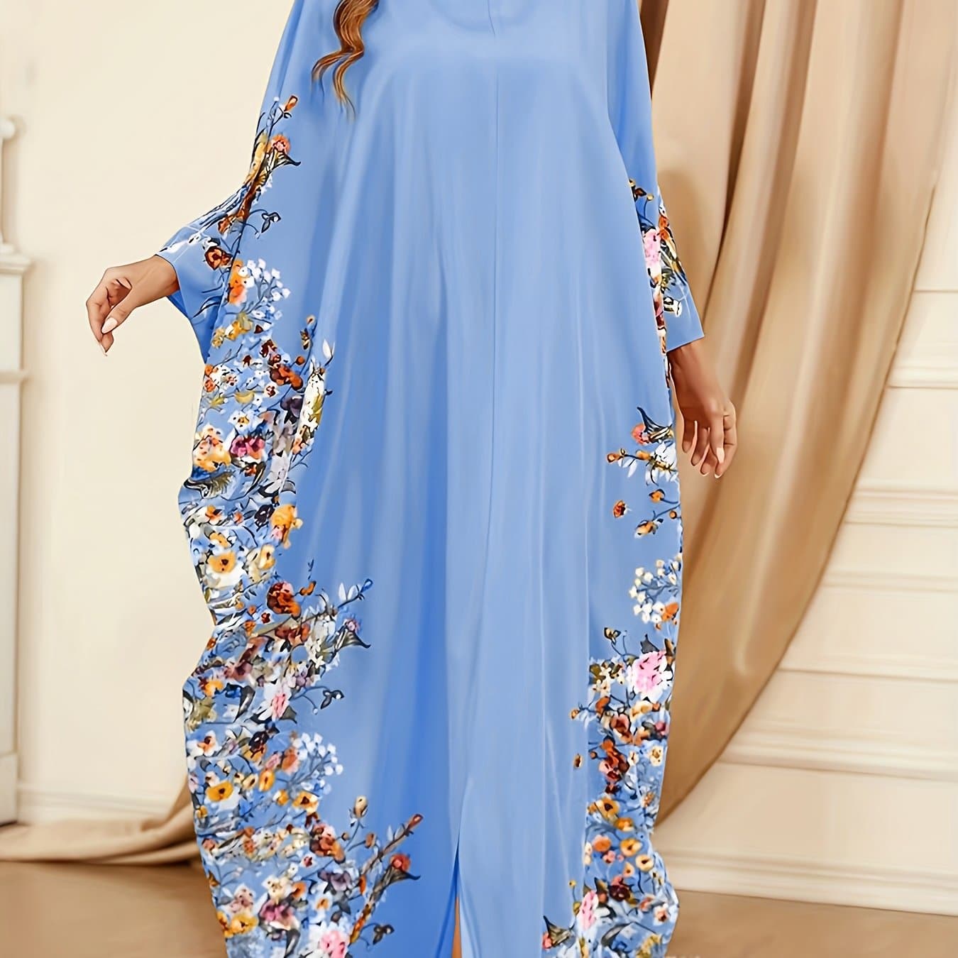 TEMU Elegant Batwing Sleeve Maxi Dress For Women