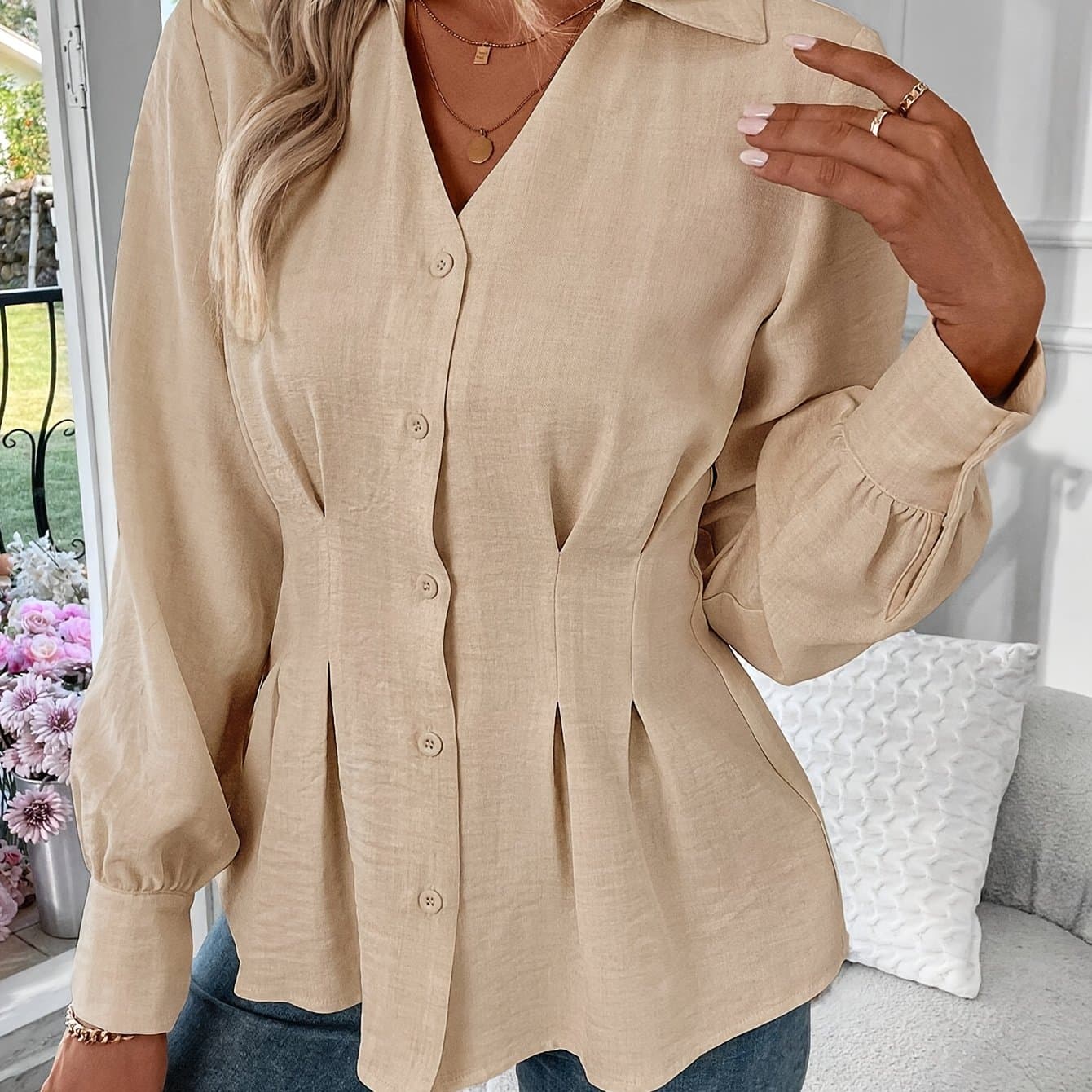 TEMU Directional Autumn/winter Long-sleeve Slim-fit Shirt Top