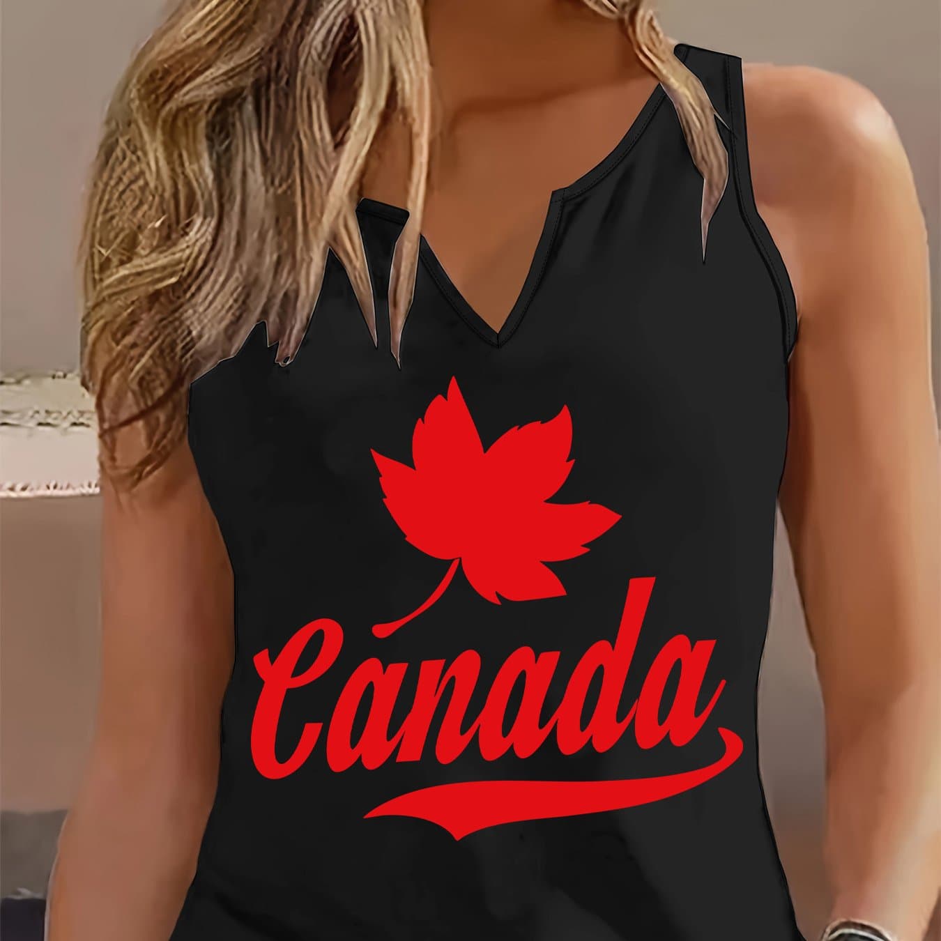 TEMU Graphic Print Tank Top, Sleeveless Casual Top For Summer And Spring, Women's Clothing thumbnail 2