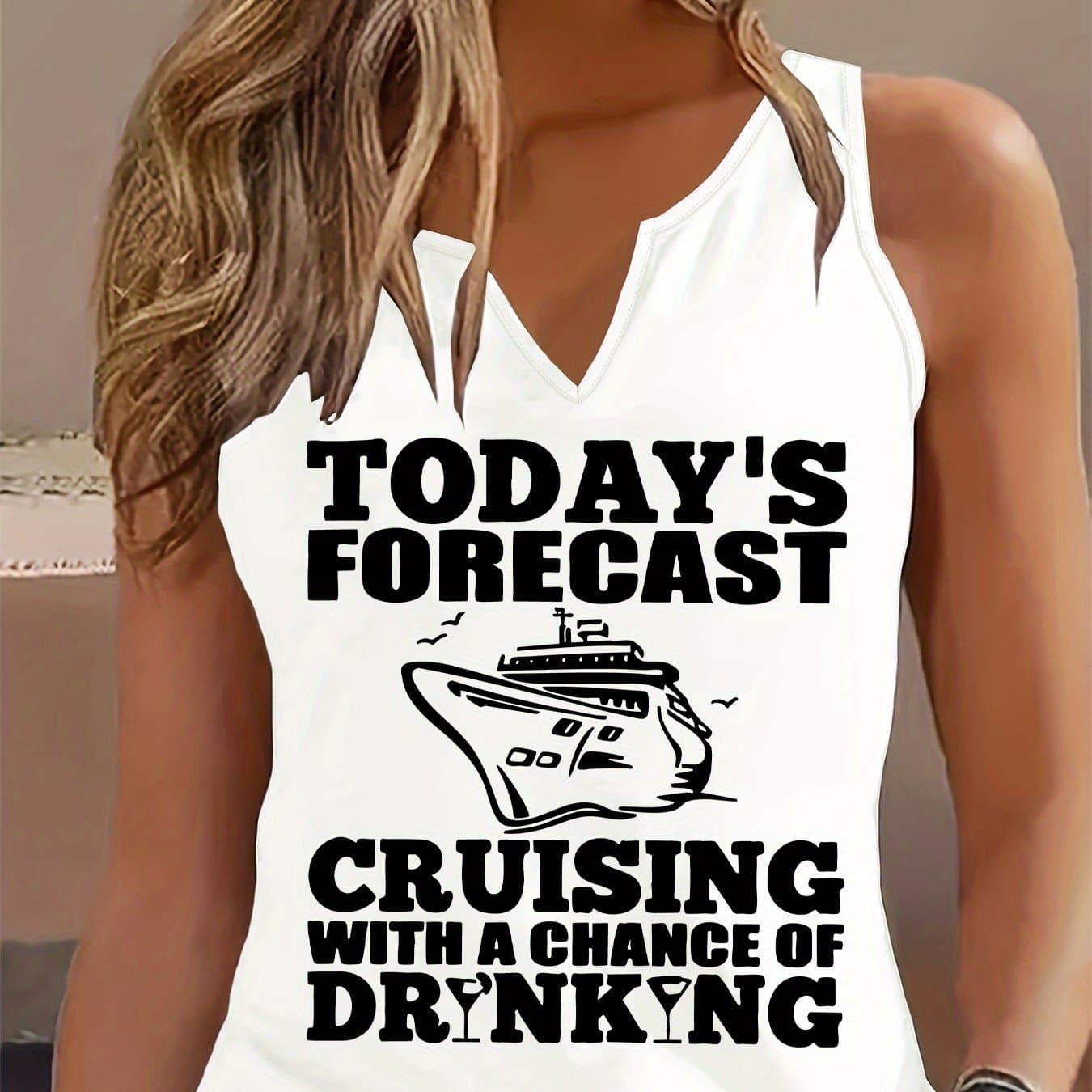 TEMU Graphic Print Tank Top, Sleeveless Casual Top For Summer And Spring, Women's Clothing thumbnail 2