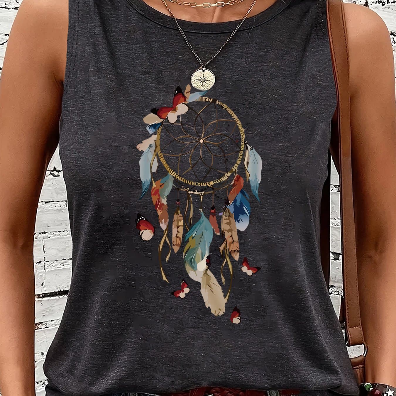 TEMU Graphic Print Tank Top, Sleeveless Casual Top For Summer And Spring, Women's Clothing thumbnail 2
