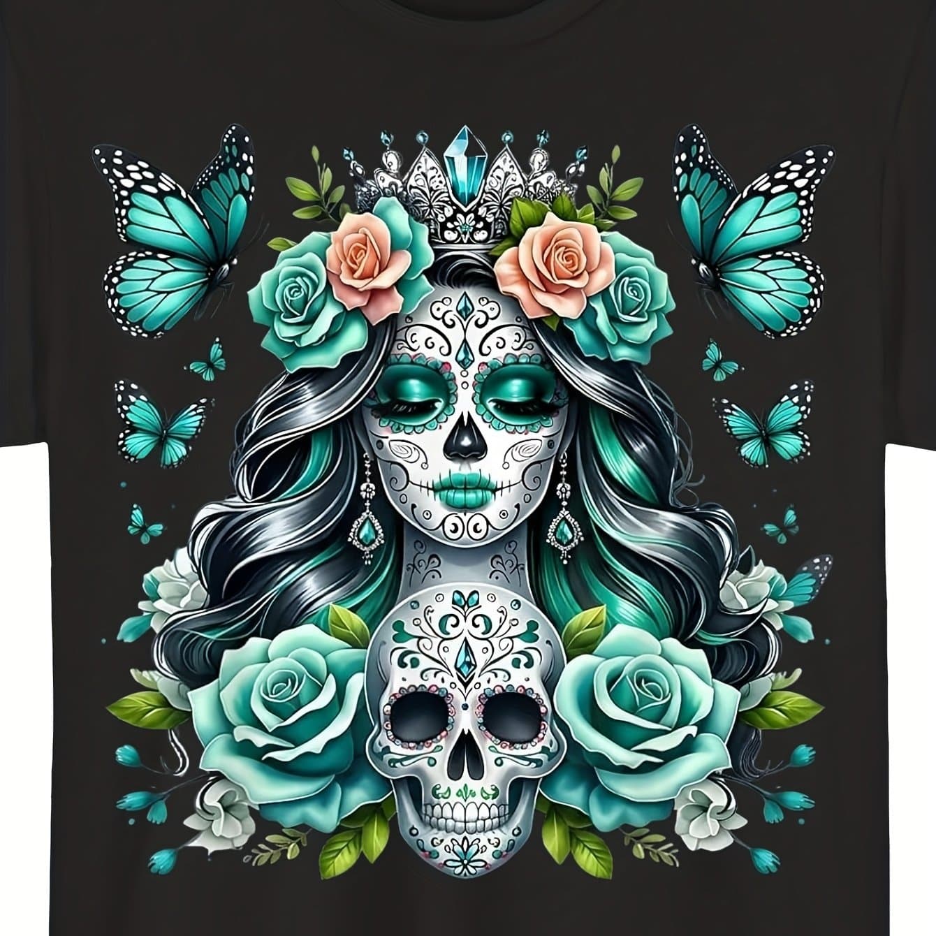 TEMU Crew Neck, Short Sleeve, Regular Fit, Digital Heat Transfer, Casual Wear, Same Style For Men And Women, 2025 Summer Short-sleeved Printed T-shirt, Pure, 220g