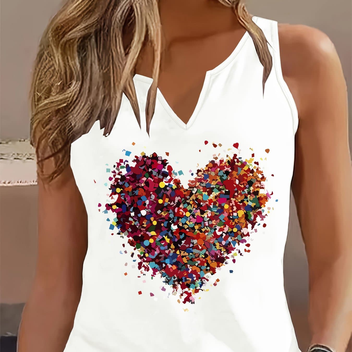 TEMU Graphic Print Tank Top, Sleeveless Casual Top For Summer And Spring, Women's Clothing thumbnail 4