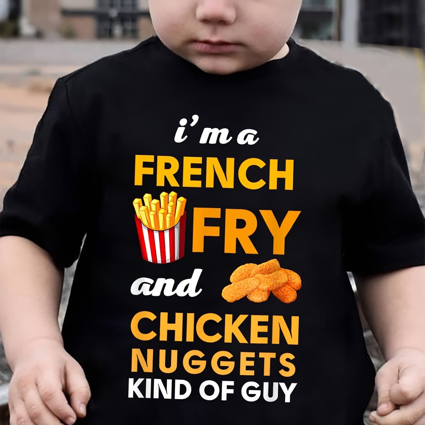 TEMU Boys T-shirt "i'm A Frenchw Fry And Chicken Nugcets Kind Of Cuy"print For Comfortable And Casual Round Neck Short Sleeves