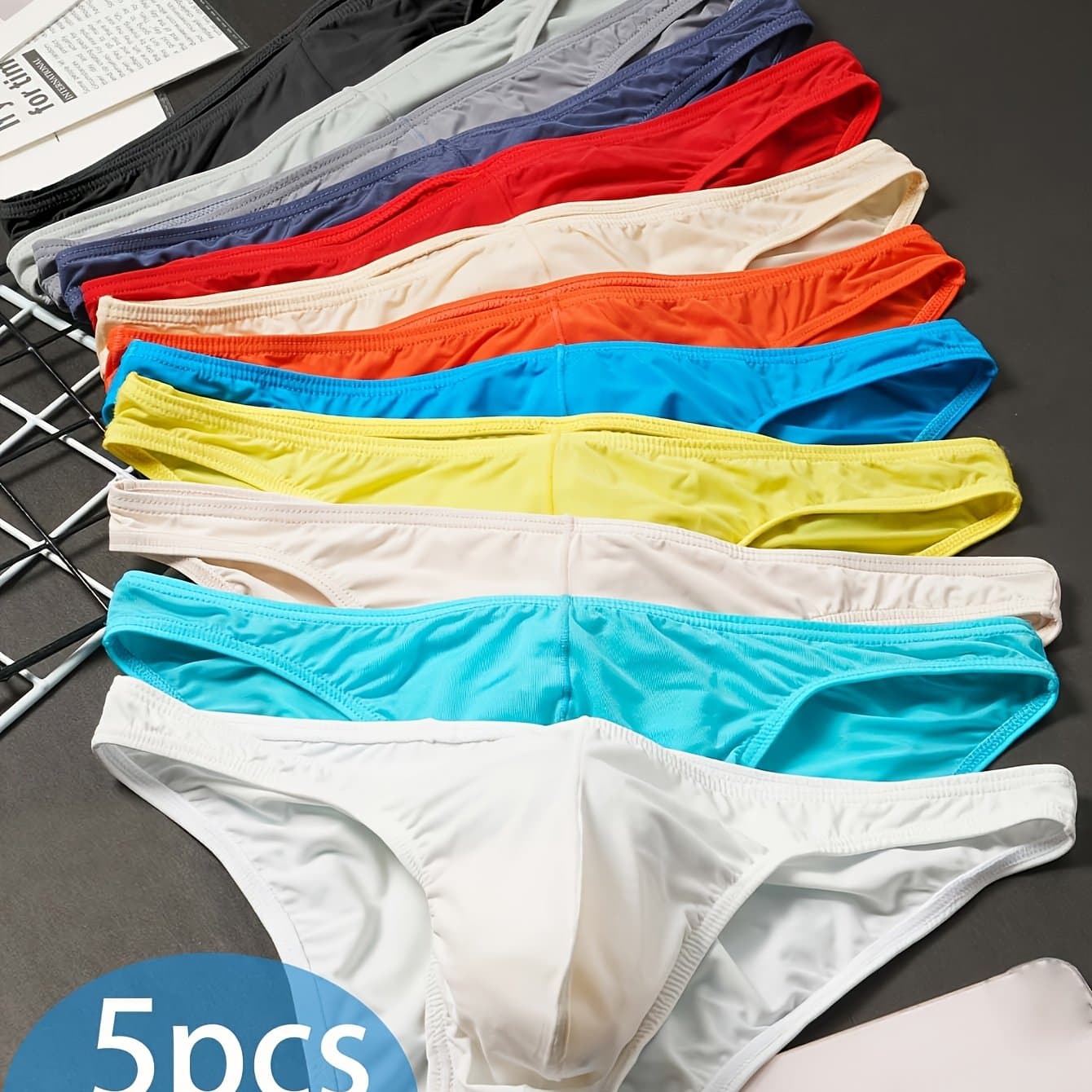 TEMU 5 Pairs Of Random Men's Lightweight And Breathable Underpants. Comfortable And Close-fitting. Solid-color Quick-drying Men' Underpants. Men's U-shaped Elastic Underpants.