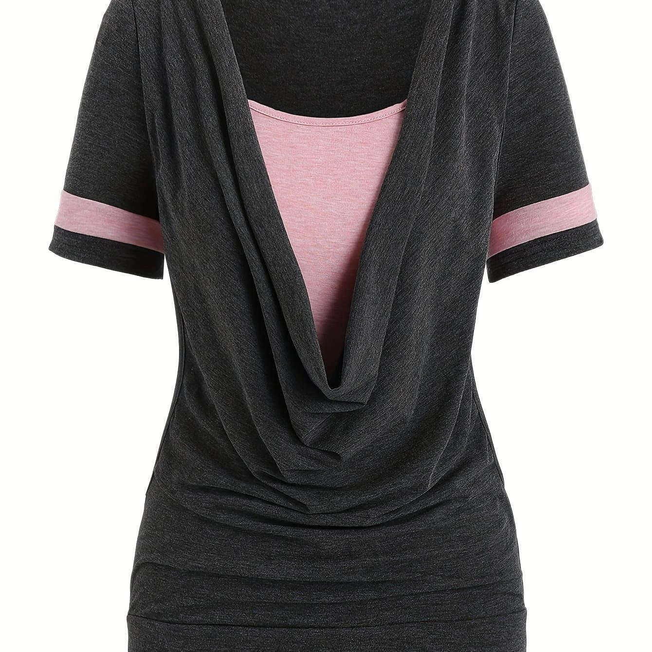 TEMU Contrast Short Sleeve T-shirt