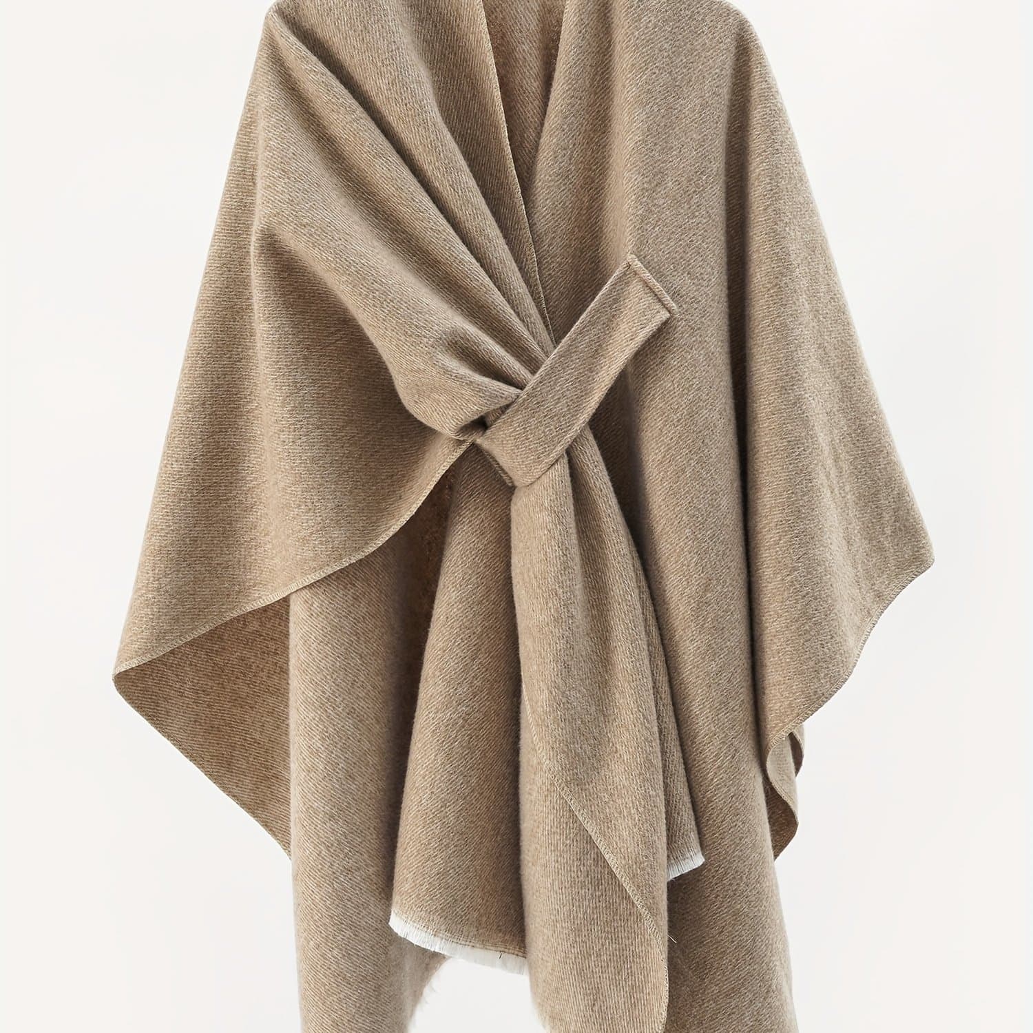 TEMU Plus Size - Plus Size - Women's Shawl Plus Size Open Front Cardigan Casual Shawl Cloak Sweater Suitable For Autumn